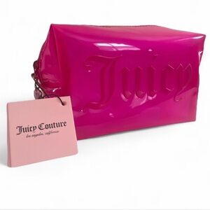 Juicy Couture Hot Pink Jelly Cosmetic Bag NWT w/ Travel Bottle‎